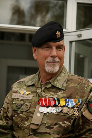 Den nyligt tiltrådte chef for Hærhjemmeværnsdistrikt Københavns Vestegn, major Henrik Dyhrfjeld 